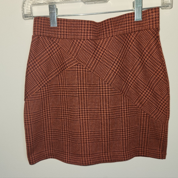 Free People Plaid Mini Skirt in Autumn Colors Size XS - Picture 3 of 6